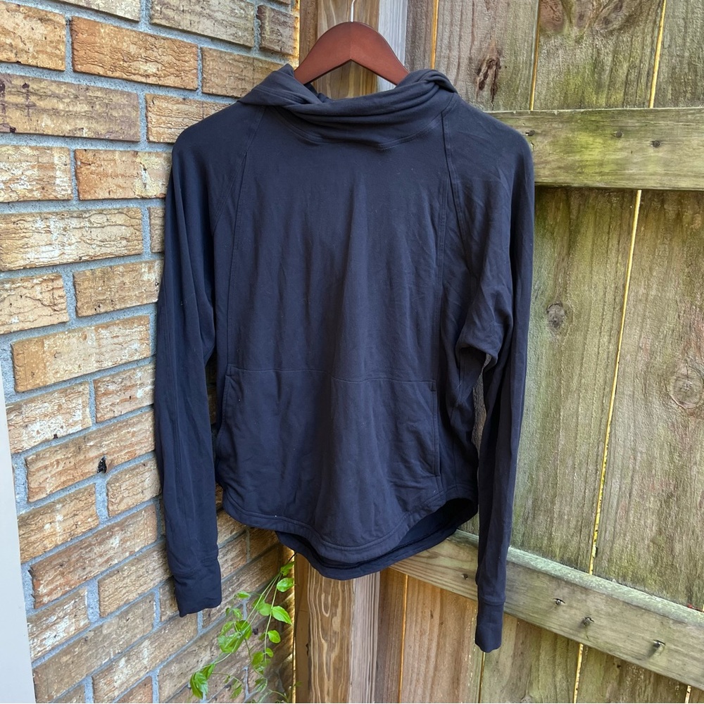 lululemon athletica Black Lightweight Cowl Neck Hooded Pullover